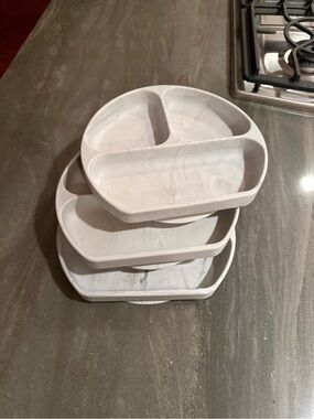 Bumkins Baby Silicone Grip Dish in Marble